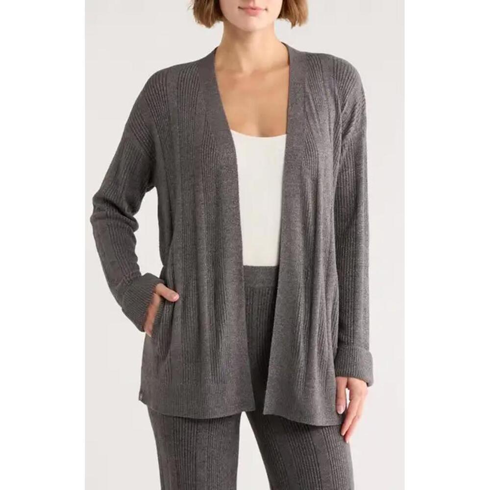 NWT! Barefoot Dreams® CozyChic Ultra Lite® Variegated Rib Open Cardigan Size XS